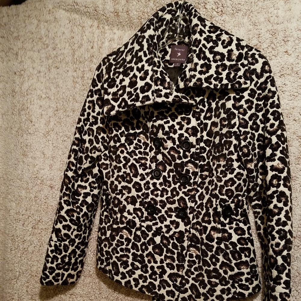 Forever 21 Jaguar print "pea coat"